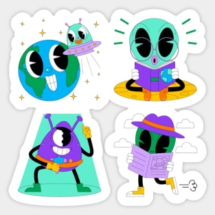 Acid aliens Sticker